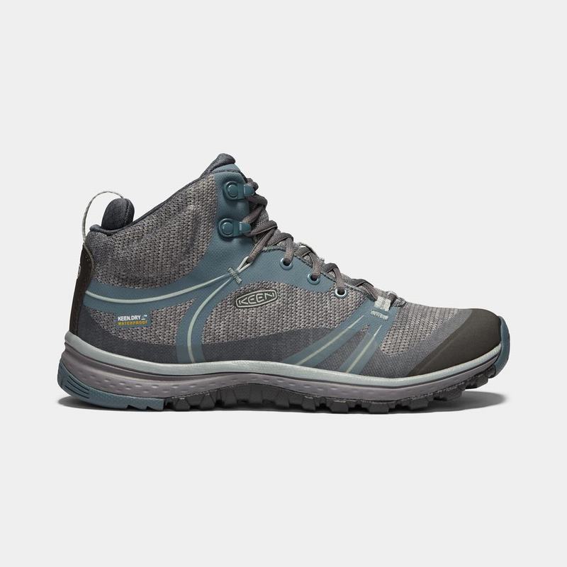 Keen Terradora Waterproof Mid - Kadın Trekking Bot - Gri/Mavi - Turkey (940183QYR)